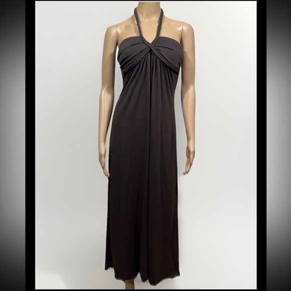 Trixxi Y2K Womens Sleeveless Halter Maxi Dress Sz S Brown Whimsy - Picture 1 of 5